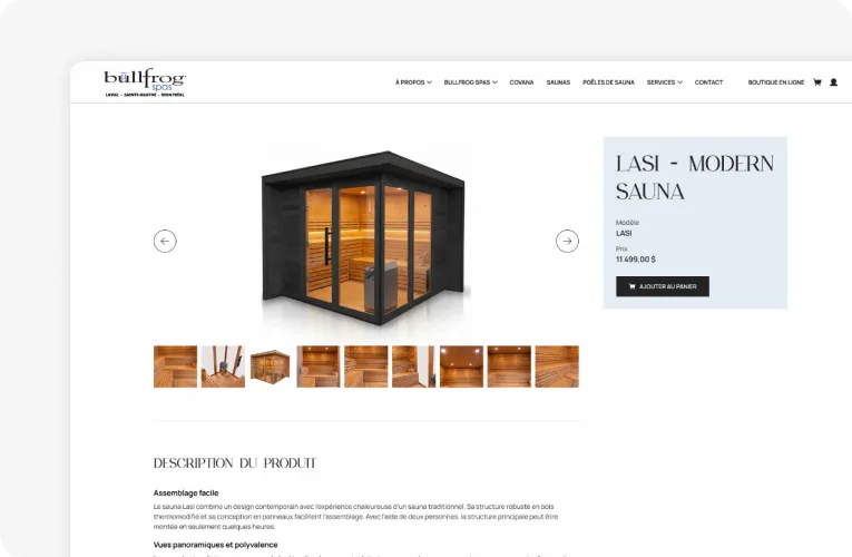 Fiche produit d’une boutique en ligne WooCommerce